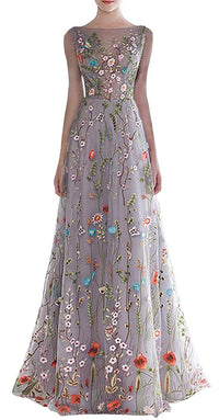 Honeydress Women's Embroidered Long Sleeve Maxi Dress
