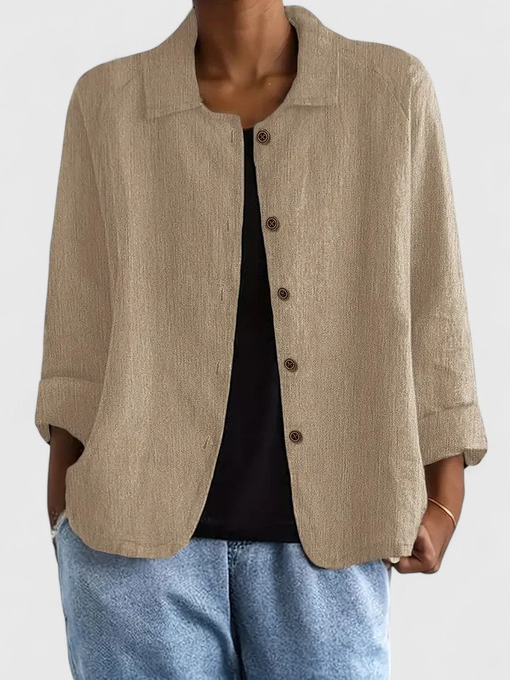 Claudine | Sophisticated Top Khaki