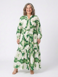 Matilda – Long Sleeve Maxi Dress with Waist Tie