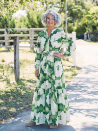 Matilda – Long Sleeve Maxi Dress with Waist Tie