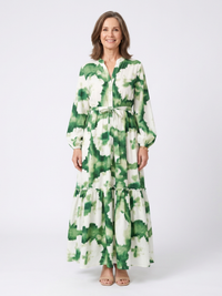 Matilda – Long Sleeve Maxi Dress with Waist Tie