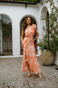 Dominique Pink One Shoulder Ruffle Maxi Dress