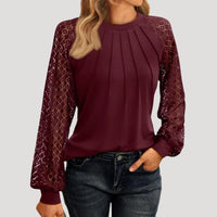 Doriane | Women's Lace Sleeve Round Neck Blouse