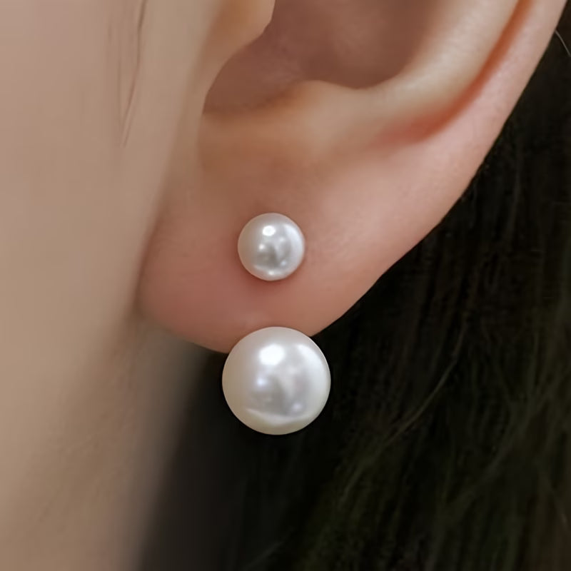 Dahlia – Double Pearl Statement Earrings