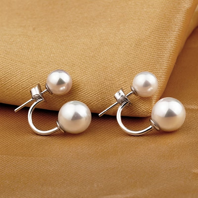 Dahlia – Double Pearl Statement Earrings