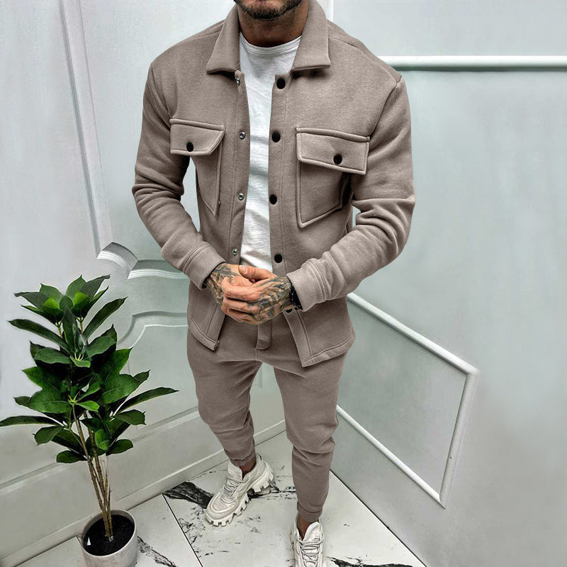 Drevon | Men's 2 Piece Button-Up Tracksuit Set