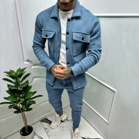 Drevon | Men's 2 Piece Button-Up Tracksuit Set