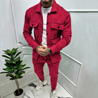 Drevon | Men's 2 Piece Button-Up Tracksuit Set