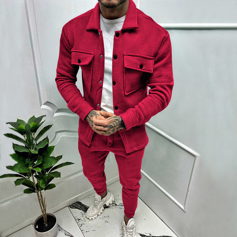 Drevon | Men's 2 Piece Button-Up Tracksuit Set
