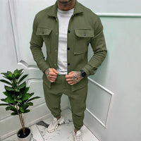 Drevon | Men's 2 Piece Button-Up Tracksuit Set