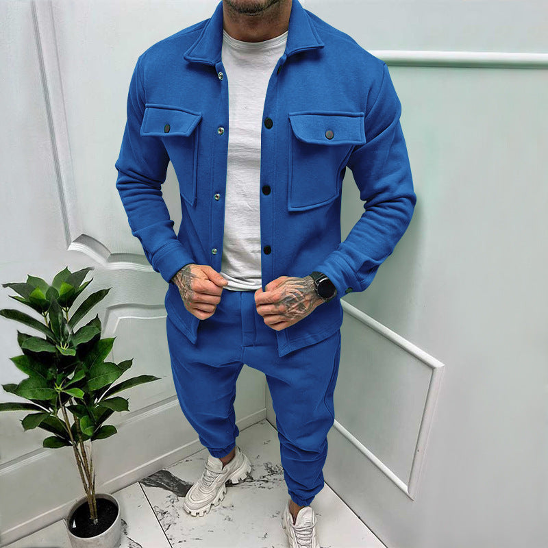 Drevon | Men's 2 Piece Button-Up Tracksuit Set