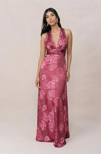 Dylan Satin Floral Print Dress