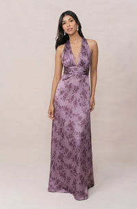 Dylan Satin Floral Print Dress