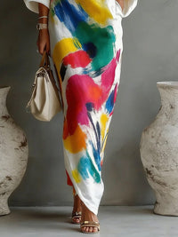 Demi - Abstract One-Shoulder Maxi Dress