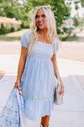 Blue Daily Obsession Embroidered Dress
