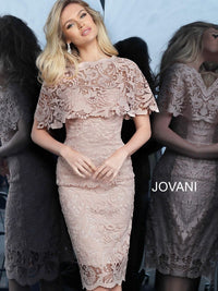 1401 Strapless With Capelet Short Formal Dress MadameBridal.com