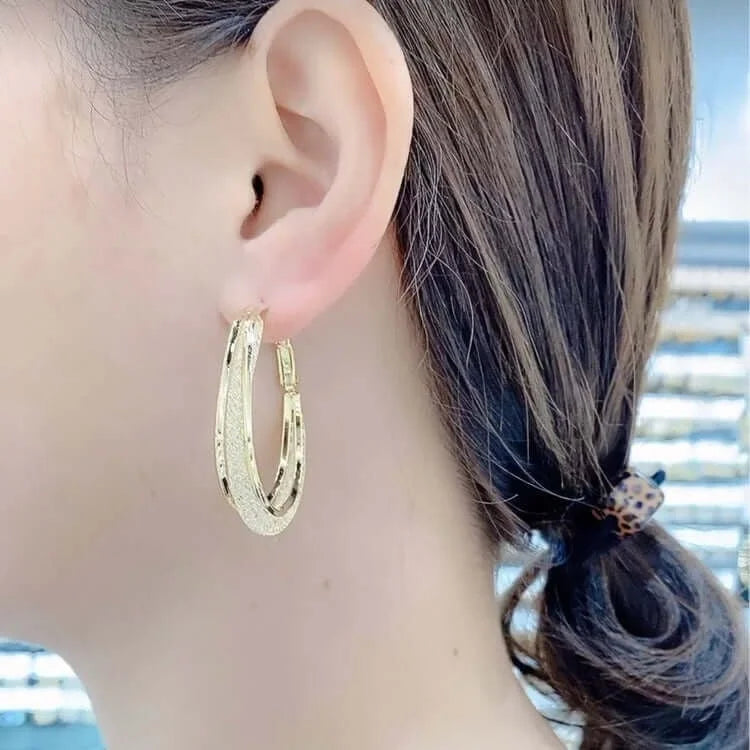 Wrenley – Oval Woven Mesh Earrings