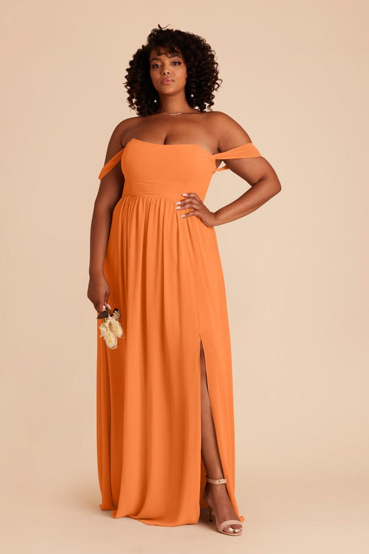 Grey August Chiffon Dress In Apricot