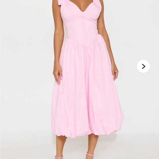 Fashion Nova Dress Fashion Nova Pink Sweetheart Midi Sundress Color:
