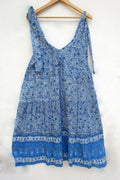 Summer Travel Wear Cotton Mini Maxi Dress Deep V Neckline With Strap