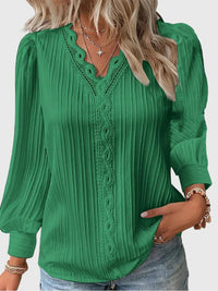 Andrea | Elegant Pullover Blouse Green