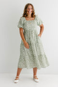Miami Smocked Bodice Floral Midi Dress