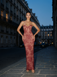 SAVANNAH MAXI DRESS Burgundy lifestyle 2