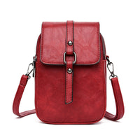 Faux Leather Shoulder Bag with Front Pocket - Daniela