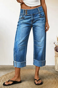 Samara – High-Waist Cropped Barrel Jeans