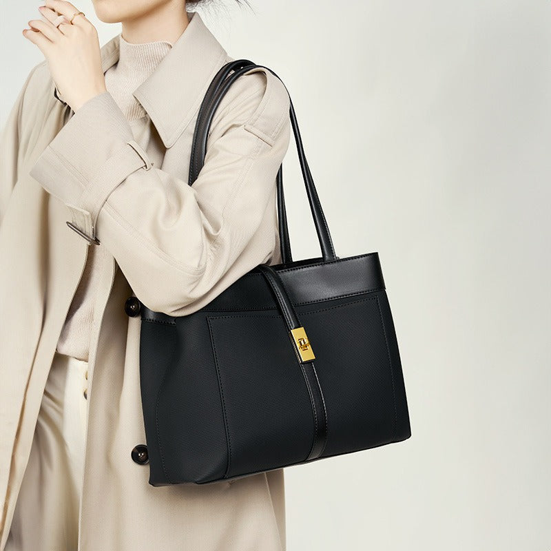 Canvas Bag with Leather Details - Emilia