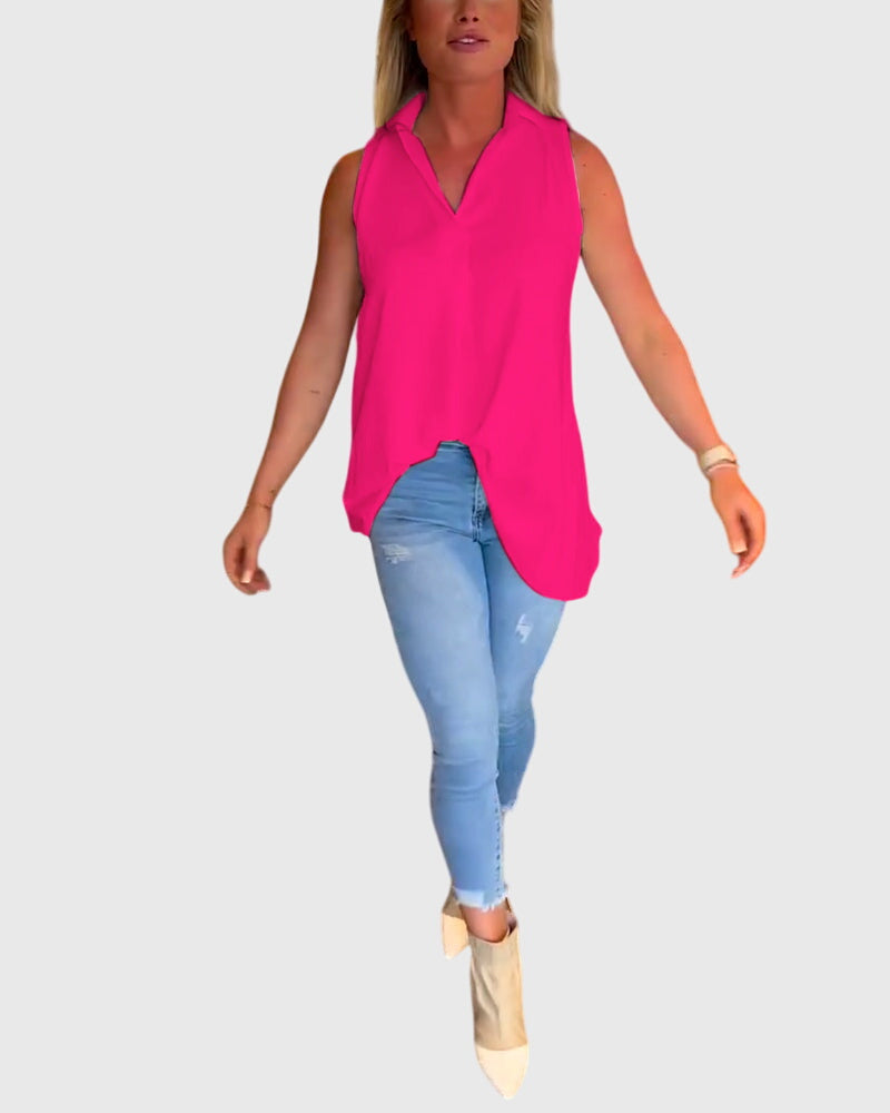 Lina | Sleeveless Top Pink