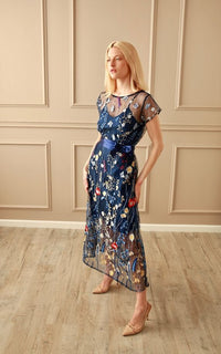 Blue Embroidery Dress - Etsy