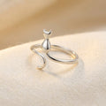 Silver Cat Motif Ring