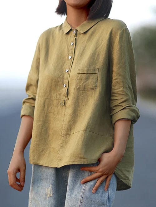 Zinnia - Elegant Linen Summer Blouse
