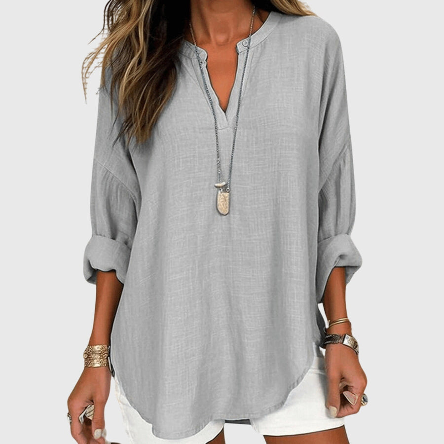 Lenara | Flowy Elegant Beach Shirt Gray