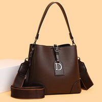 Two-Tone Faux Leather Bucket Bag - Daniela