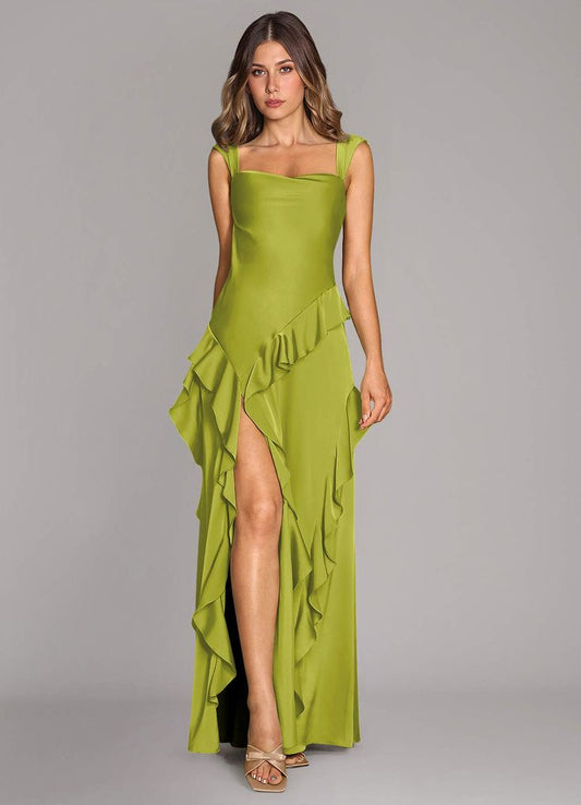 A Line Sweetheart Floor Length Stretch Satin Bridesmaid Dress