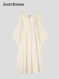 Scarlet Darkness Renaissance Fairy Slit Sleeve Pockets Maxi Dress