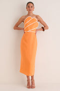 Orange Linen Clementine Maxi Dress English Factory