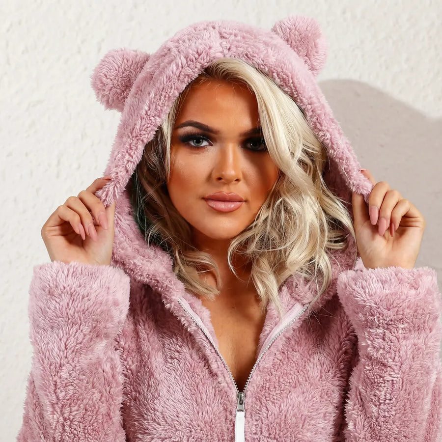 Gillian - Ultra-Soft Teddy Hoodie Suit