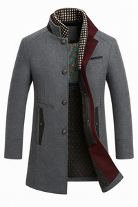 Jonah - Wool Blend Overcoat with Stand Collar