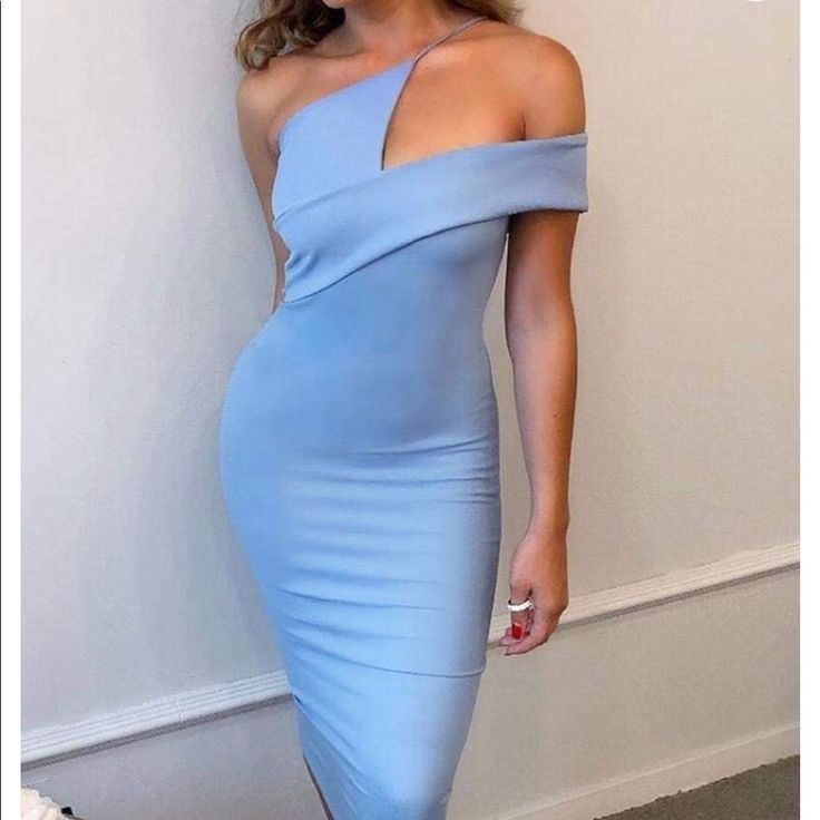 Bandage Dress Color: Blue Size: S