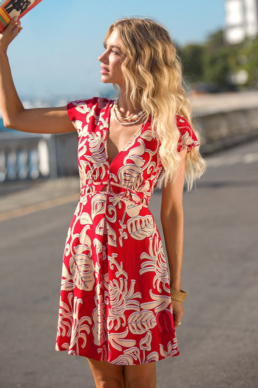 New Direction Tropical Mini Dress