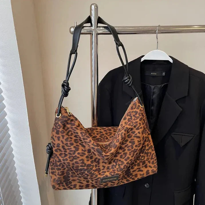 Adria Leopard Print Hobo Bag