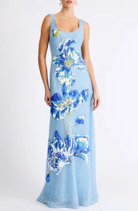 HELSI Jackie Beaded Gown in Baby Blue at Nordstrom, Size Large