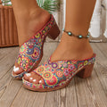 Bellamy - Floral Chunky Heel Sandals