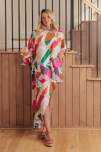 Valencia Mosaic Asymmetrical Mini Dress