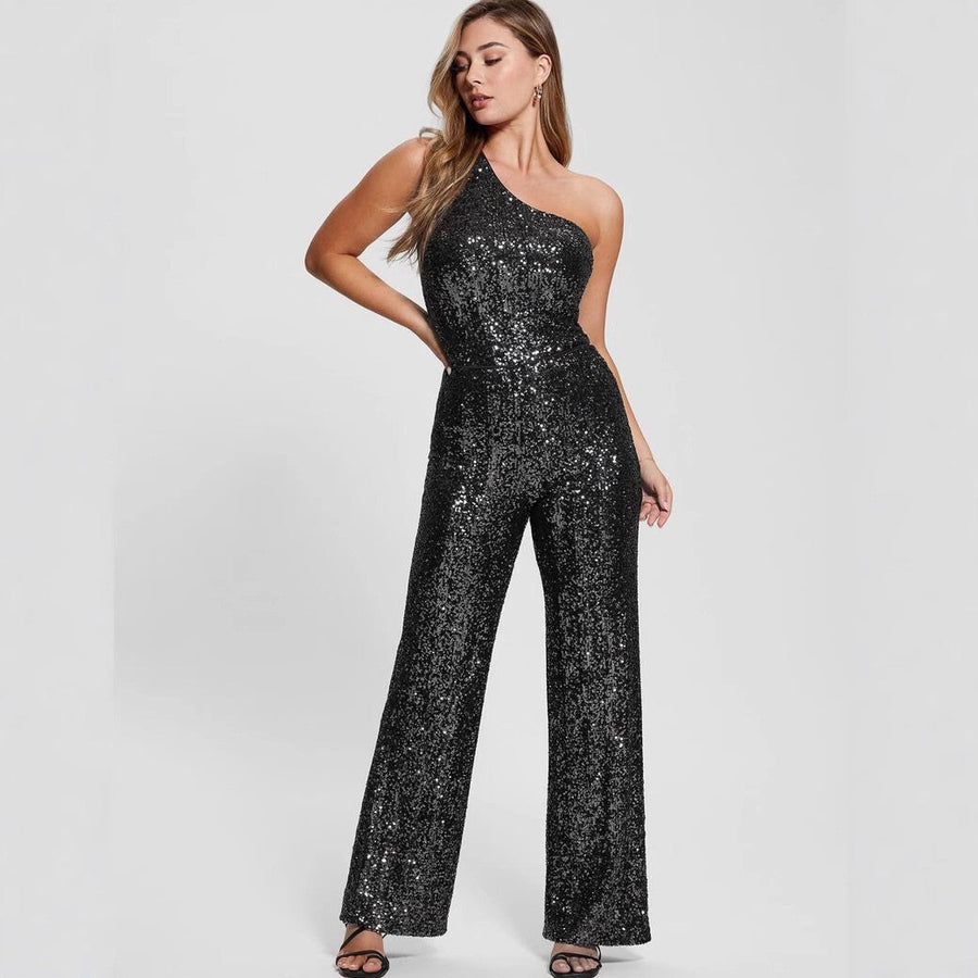 Narevia Asymmetric Sequin Jumpsuit
