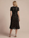 Sequin Lace High Low Wedding Guest Dress Purple Orchid