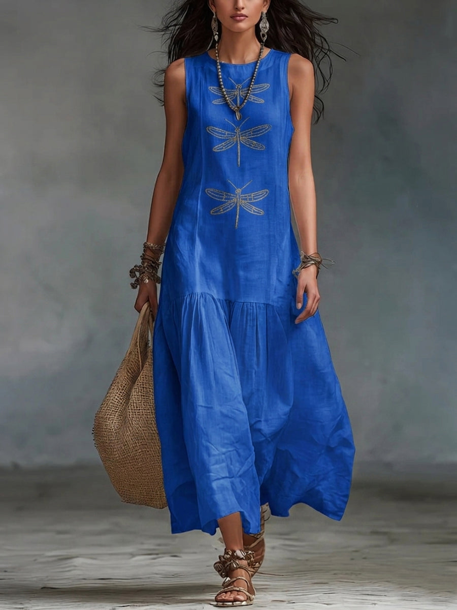 Myla - Sleeveless Dragonfly Dress